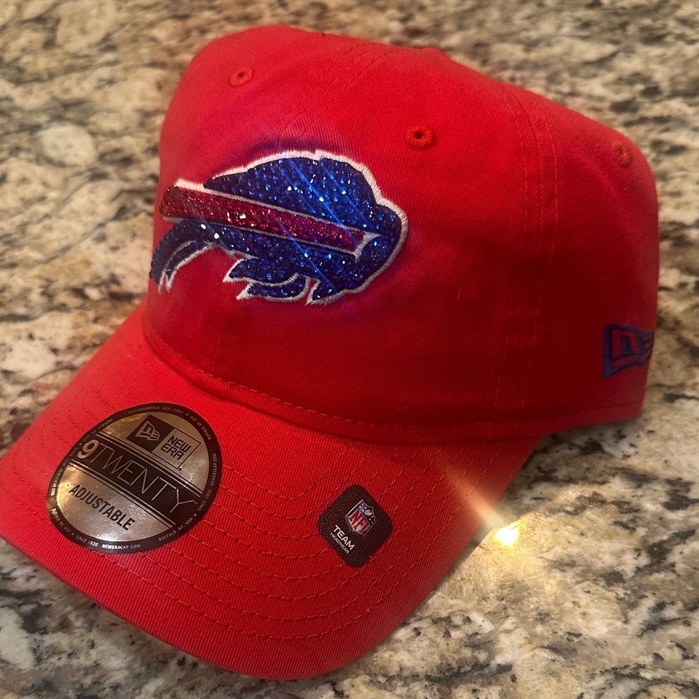 Buffalo Bills Women’s Red New Era Swarovski Bling Adjustable Hat Cap Brand New